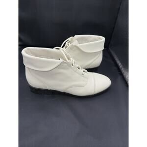 Prima Royal vintage white leather lace-up ankle boots Size 9